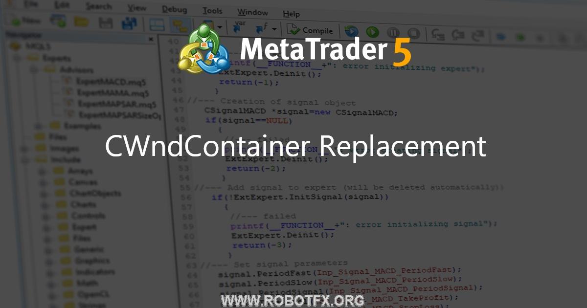 CWndContainer Replacement - library for MetaTrader 5