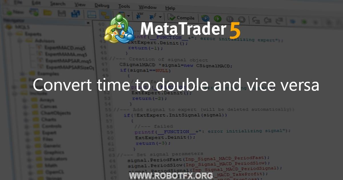 Convert time to double and vice versa - library for MetaTrader 4